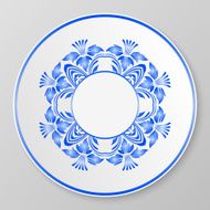 Vector blue decorative plate