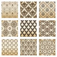 set seamless wallpaper old flower decorative vintage