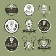 Badminton tournament Emblem set