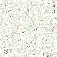 doodle veggies seamless pattern