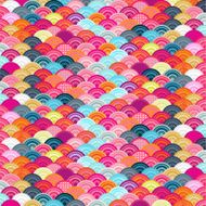 Multicolor scallop patterned background