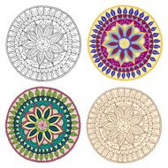Set of ethnic design elements Card template
