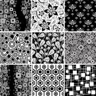 Black-and-white seamless collection N3
