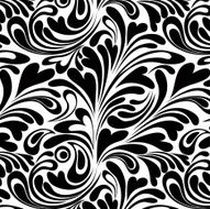 &#039;Hippy Hearts&#039; black and white pattern