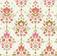 Ornamental Flower Dance Seamless Pattern Background N2