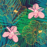 tropical pattern with flowers