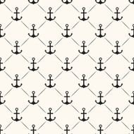 Seamless vector pattern of anchor shape and line N5