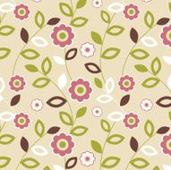 Flower and leaf seamless pattern