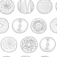 Donuts black-and-white pattern