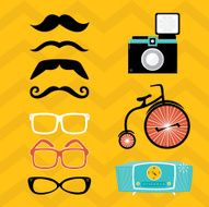 Retro Hipster Icon Set