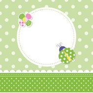 green ladybug baby boy greeting card N2