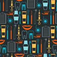 Medical seamless pattern with dental equipment icons