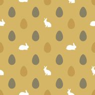 Happy Easter background with eggs and rabbits