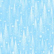 Seamless winter trees background