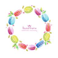 Round frame of macaroons