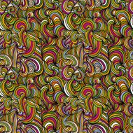 Curly lines hand drawn colorful vector seamless pattern