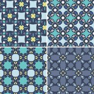Set of Moroccan Arabic Inspired Seamless Geometric Patterns Tiles