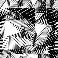 Black and white geometric stripy seamless pattern contrast