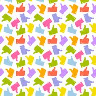 Seamless Pattern Colorful Thumb Up Icon N2