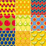 Fruits and Berries Seamless Patterns