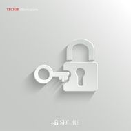 Lock icon - vector white app button