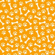 Animal seamless vector pattern of paw footprint and bone Endles N2