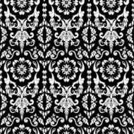 Black Seamless Damask Background