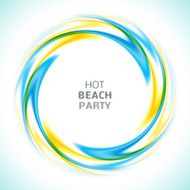 Abstract blue and yellow swirl circle bright background Vector