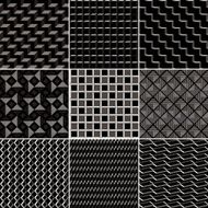 Set of Black &amp; White Geometric Seamless Patterns