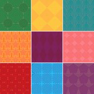 Set of Colourful Geometric Seamless Patterns