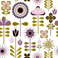 Retro Flowers Repeat Pattern