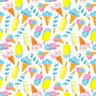 Pattern of colored ice-creams