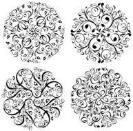 Black and white circle ornament