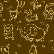 Seamless background - Cartoon animals