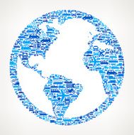 World Map Globe On Transportation interface icon Pattern