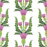 Simple Stencil Style Scottish Thistle In Pink Purple And Green