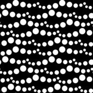 Abstract geometric seamless pattern with circles in black and white