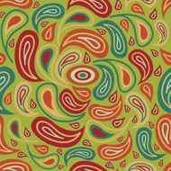 Abstract seamless pattern in green and orange color