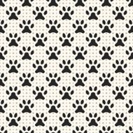 Seamless animal pattern of paw footprint and dot Endless textur N3