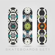 Skateboard set Tracery floral