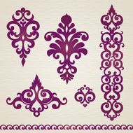 Vector set with classical ornament in Victorian style N2