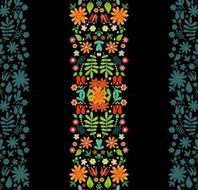 Seamless floral vector border pattern N2