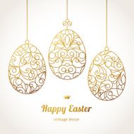 Golden ornamental eggs for your Easter design