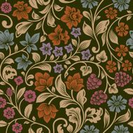 Vector seamless vintage floral pattern