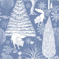 Christmas and New Year blue festive background