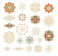 Set of decorative snowflakes vignettes
