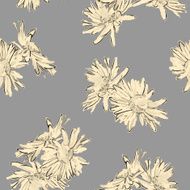 hand drawn flowers seamless pattern N6
