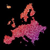 Europe Map Triangle Pattern Orange
