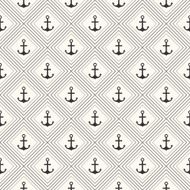 Seamless vector pattern of anchor shape and line N6