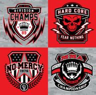 Sports shield emblem graphic set